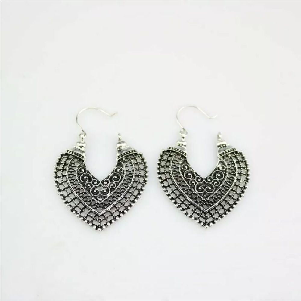 Boho Tibetan Carved Beads Dangle Earrings